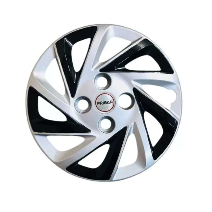 Prigan Santro 2018 Car Wheel Cover 325 mm (13 inch) High-Grade ABS Silver & Black for Passenger Vehicle (Set of 4 Pcs)