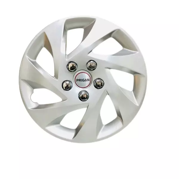 Prigan Amaze Car Wheel Cover 350 mm (14 inch) High-Grade ABS Silver for Passenger Vehicle (Set of 4 Pcs)