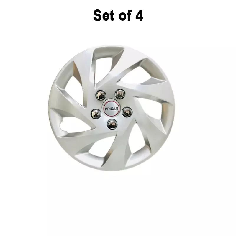 prigan-amaze-car-wheel-cover-350-mm-14-inch-high-grade-abs-silver-for-passenger-vehicle-set-of-4-pcs