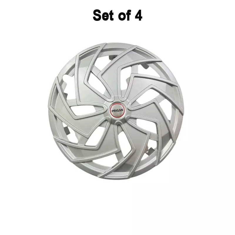 prigan-spyder-car-wheel-cover-350-mm-14-inch-high-grade-abs-silver-for-passenger-vehicle-set-of-4-pcs
