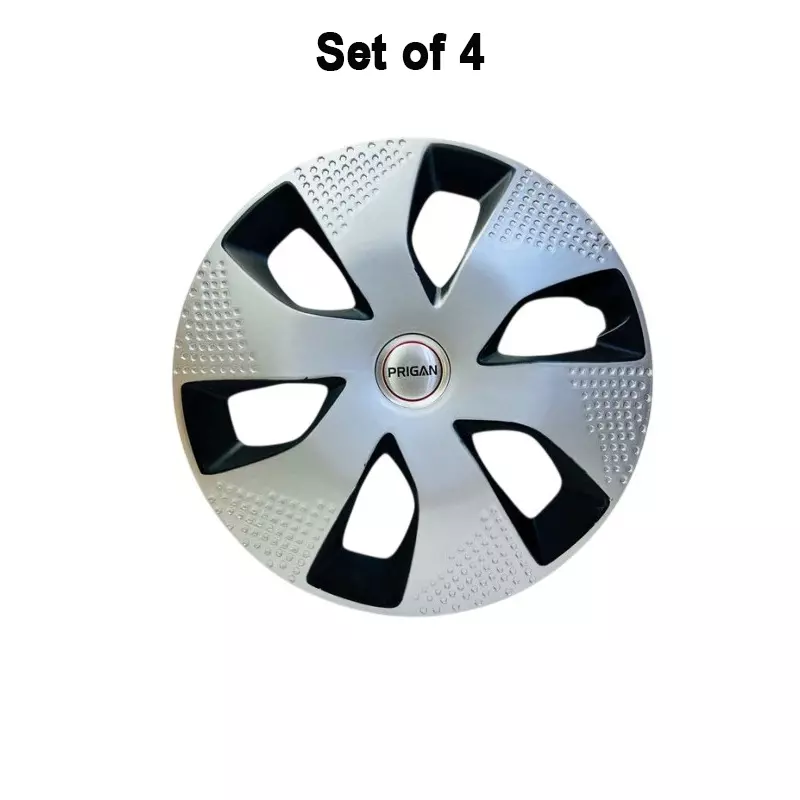 prigan-flex-dc-car-wheel-cover-350-mm-14-inch-high-grade-abs-silver-black-for-passenger-vehicle-set-of-4-pcs