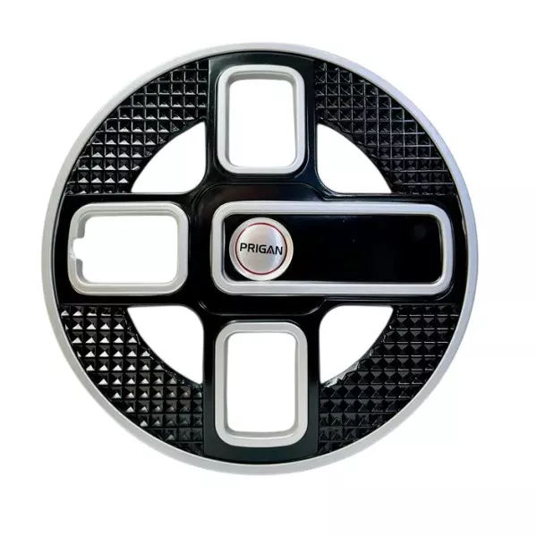 Prigan Lavish DC Car Wheel Cover 350 mm (14 inch) High-Grade ABS Black & Silver for Passenger Vehicle (Set of 4 Pcs)