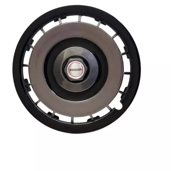 Prigan Racing Car Wheel Cover 350 mm (14 inch) High-Grade ABS Black & Grey for Passenger Vehicle (Set of 4 Pcs)