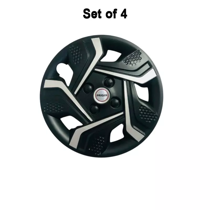 prigan-aura-car-wheel-cover-350-mm-14-inch-high-grade-abs-black-silver-for-passenger-vehicle-set-of-4-pcs