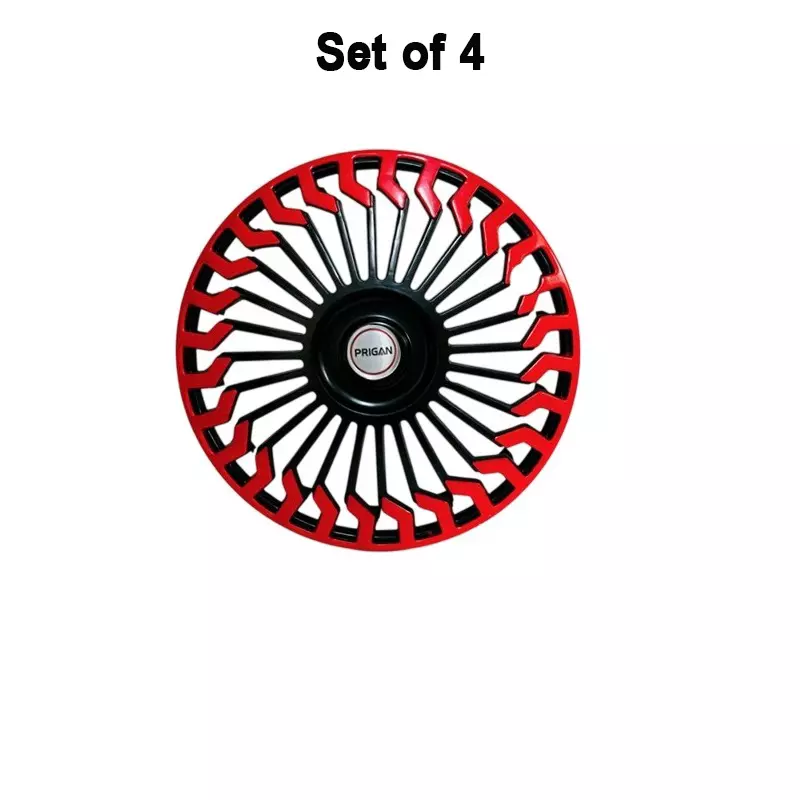 prigan-hunter-car-wheel-cover-350-mm-14-inch-high-grade-abs-black-red-for-passenger-vehicle-set-of-4-pcs