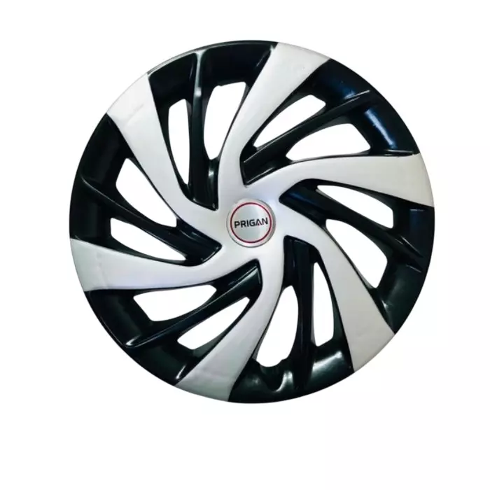 Prigan Ertiga-3 Car Wheel Cover 325 mm (13 inch) High-Grade ABS Black & Silver for Passenger Vehicle (Set of 4 Pcs)