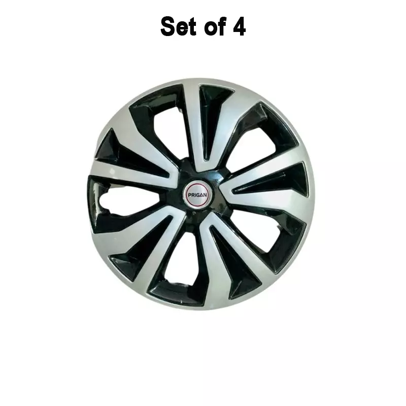 prigan-tiago-car-wheel-cover-350-mm-14-inch-high-grade-abs-black-silver-for-passenger-vehicle-set-of-4-pcs