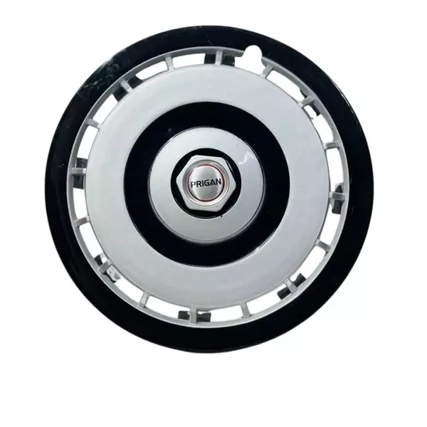 Prigan Racing DC Car Wheel Cover 350 mm (14 inch) High-Grade ABS Black & Silver for Passenger Vehicle (Set of 4 Pcs)