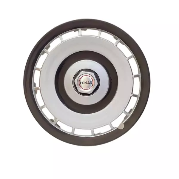 Prigan Racing Car Wheel Cover 350 mm (14 inch) High-Grade ABS Grey & Silver for Passenger Vehicle (Set of 4 Pcs)