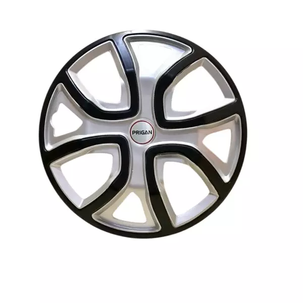 Prigan Altroz DC Car Wheel Cover 350 mm (14 inch) High-Grade ABS Black & Silver for Passenger Vehicle (Set of 4 Pcs)