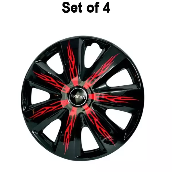 prigan-firebolt-car-wheel-cover-300-mm-12-inch-high-grade-abs-black-red-for-passenger-vehicle-set-of-4-pcs