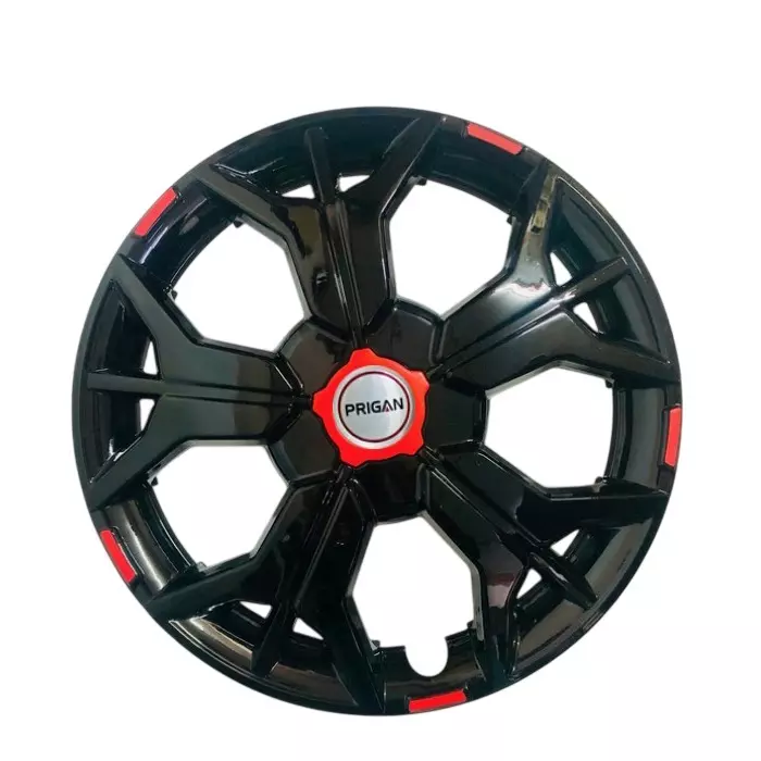 Prigan Sharp Car Wheel Cover 325 mm (13 inch) High-Grade ABS Glossy Black for Passenger Vehicle (Set of 4 Pcs)