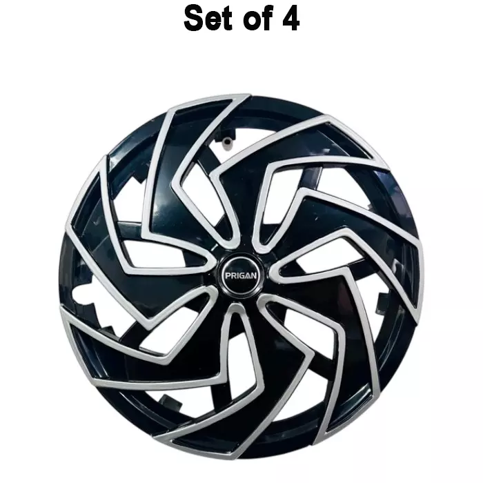 prigan-spider-dc-car-wheel-cover-325-mm-13-inch-high-grade-abs-black-silver-for-passenger-vehicle-set-of-4-pcs