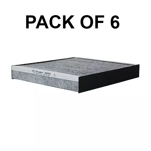 SCT Germany Charcoal/Pollen Cabin Air Filter for BMW, Alpina, SAK302 (Pack of 6)