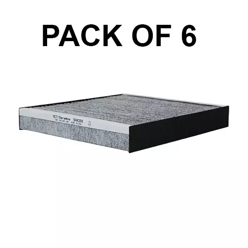 SCT Germany Charcoal/Pollen Cabin Air Filter for Audi, Cupra Formentor, Ford Tourneo Connect, Man Tge Bus, Seat Ateca, Skoda, VW, SAK304 (Pack of 6)