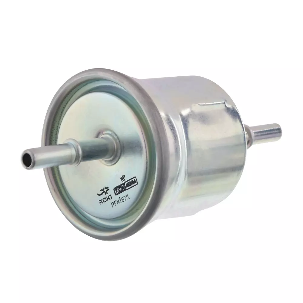 uno-minda-petrol-fuel-filter-metal-body-silver-color-for-maruti-suzuki-alto-800-petrol-pf4167il