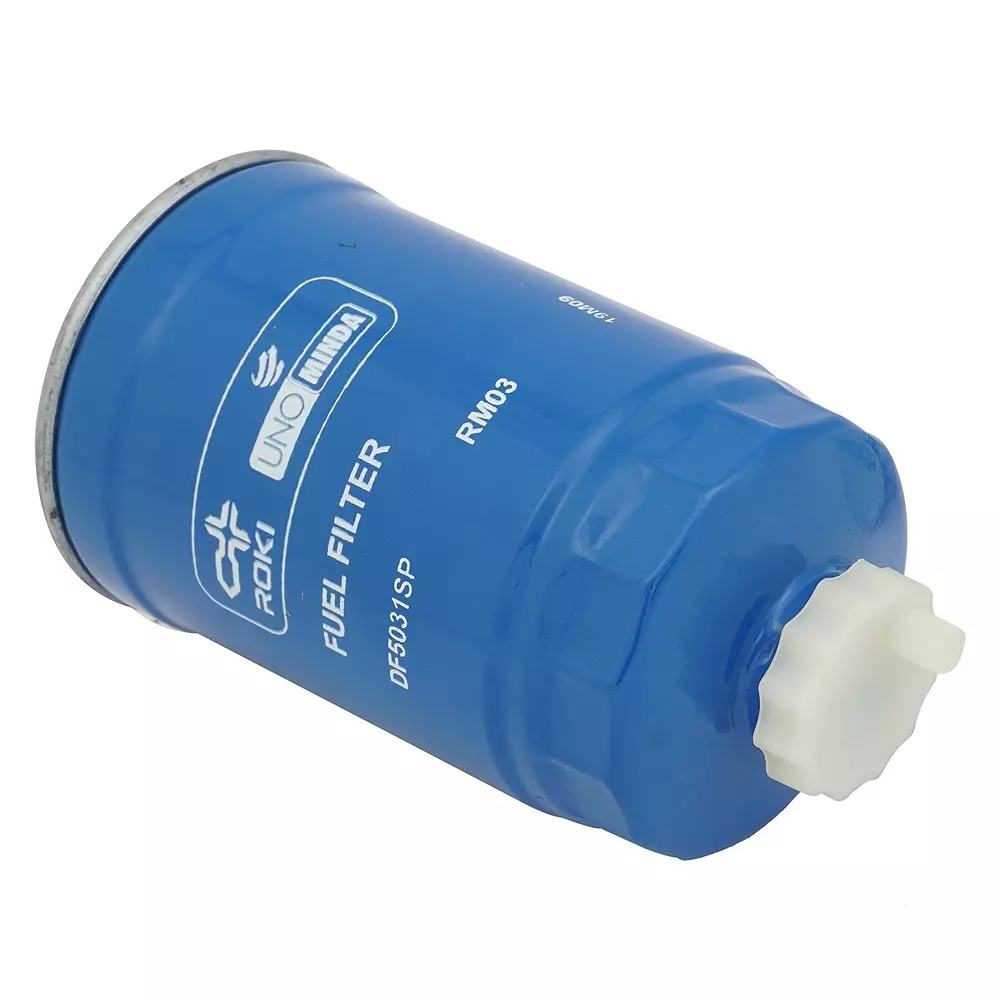 uno-minda-diesel-fuel-filter-metal-body-blue-color-for-john-deere-5041-c-kirloskar-rb-22-genset-rb-33-genset-simpsons-sc-213-engine-df5031sp