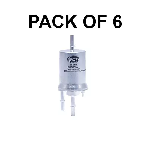 SCT Germany In-Line Fuel filter for Audi, Seat, Skoda, VW, SH6108 (Pack of 6)