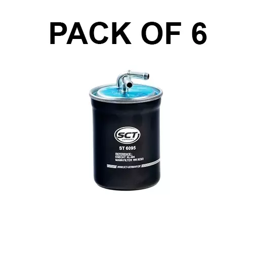SCT Germany In-Line Fuel filter for Audi, Seat, Skoda, VW, ST6095 (Pack of 6)