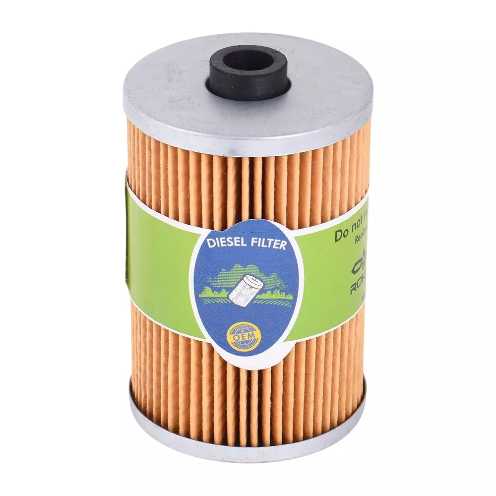 Uno Minda 500 ml Diesel Fuel Filter Star Type Metal & Synthetic Paper Body Silver & Yellow Color for Universal Tractors, DF6004EL