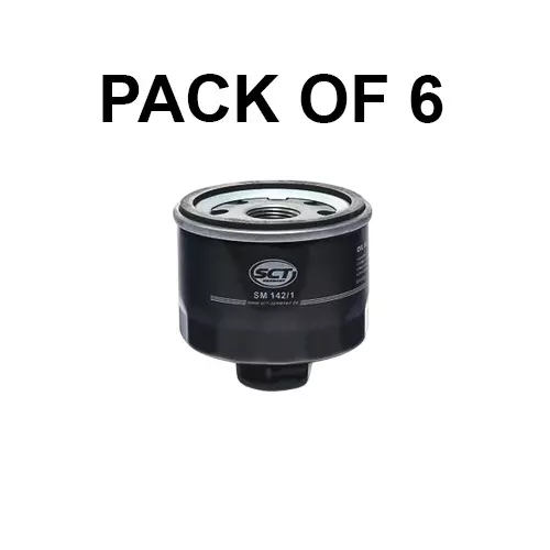 SCT Germany Spin-on Oil Filter for Acura, Alfa Rome, Fiat, Dacia, Ford, Honda, Hyundai, Isuzu, Kia, Mitsubishi, Mazda, SM142/1 (Pack of 6)