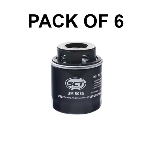 SCT Germany Spin-on Oil Filter for Audi, Seat, Skoda, VW, SM5085 (Pack of 6)
