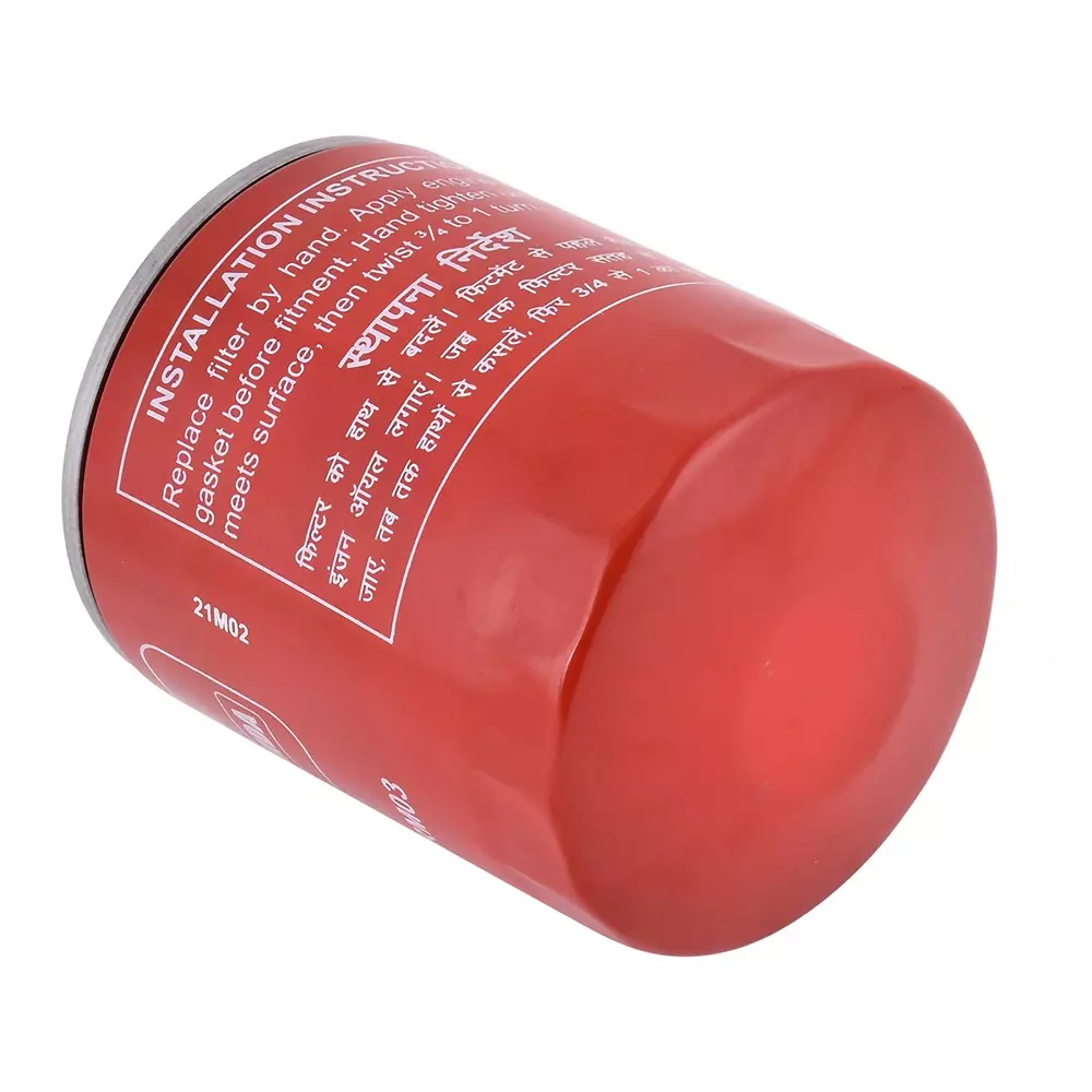 uno-minda-lubrication-oil-filter-metal-body-red-color-for-mahindra-bolero-of4002sp
