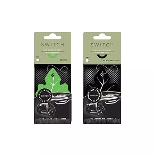 Switch Car Air Freshener Fresh & Black Diamond Fragrance Combo Premium Long Lasting Aroma Refreshing Smell (Pack of 2 Pcs)