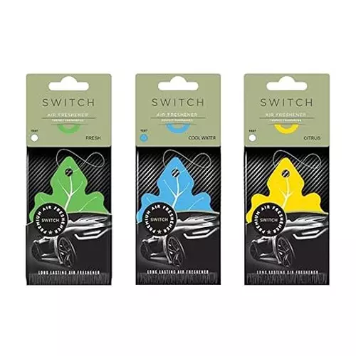 Switch Car Air Freshener Cool Water/Fresh/Citrus Fragrance Combo Premium Long Lasting Aroma Refreshing Smell (Pack of 3 Pcs)