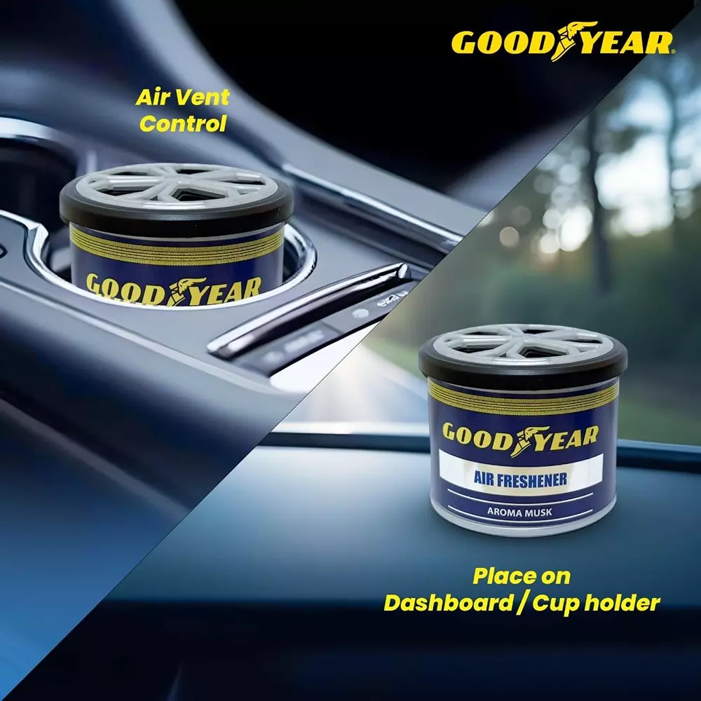 Goodyear Car Air Freshener Eco-Friendly & Organic Natural Wood Fibre Aroma Musk Fragrance 40 g, GYCFN1002-N