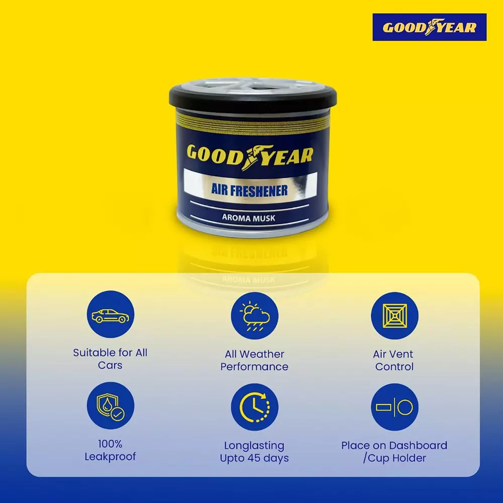 Goodyear Car Air Freshener Eco-Friendly & Organic Natural Wood Fibre Aroma Musk Fragrance 40 g, GYCFN1002-N