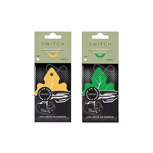 Switch Car Air Freshener Vanilla & Sport Fragrance Combo Premium Long Lasting Aroma Refreshing Smell (Pack of 2 Pcs)