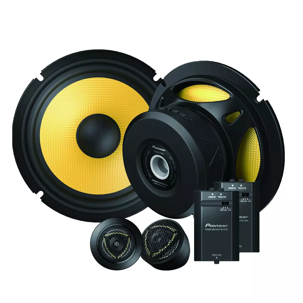 PIONEER Component Car Speaker 16 cm (6.5 inch) Woofer SIze 20 mm Tweeter Size  450 W Max. Power, TS-D1740C