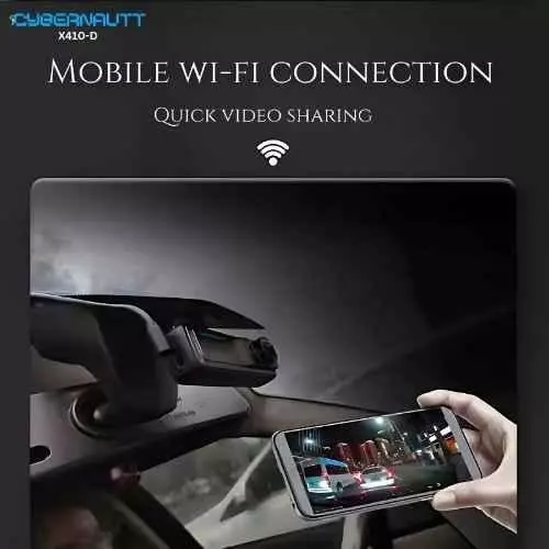 Cybernautt Dual Channel WiFi Dashboard Camera 2 K 128 GB 160° Wide Angle 2 Amp, X410-D
