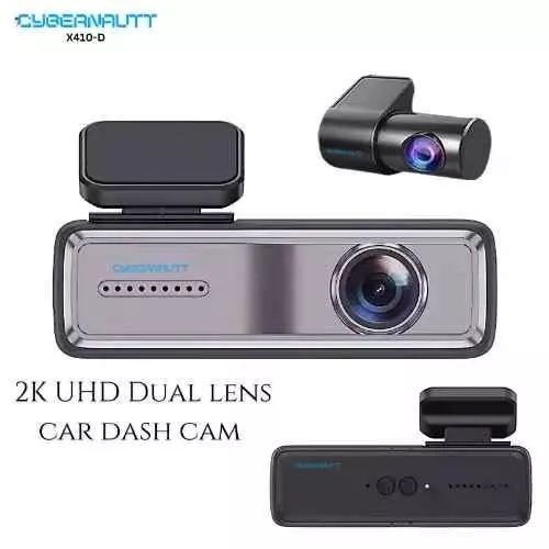 Cybernautt Dual Channel WiFi Dashboard Camera 2 K 128 GB 160° Wide Angle 2 Amp, X410-D
