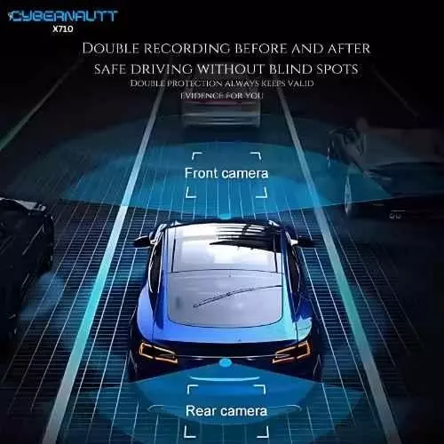 Cybernautt Dual Channel Car Dashboard Camera with WiFi 4 K 160° Wide Angle 2 Amp, X710