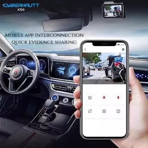 Cybernautt Dual Channel Car Dashboard Camera with WiFi 4 K 160° Wide Angle 2 Amp, X710