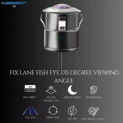 Cybernautt Reverse Parking Camera with Night Vision 1080 P 64 GB Memory 170° Wide Angle 5 W, T3