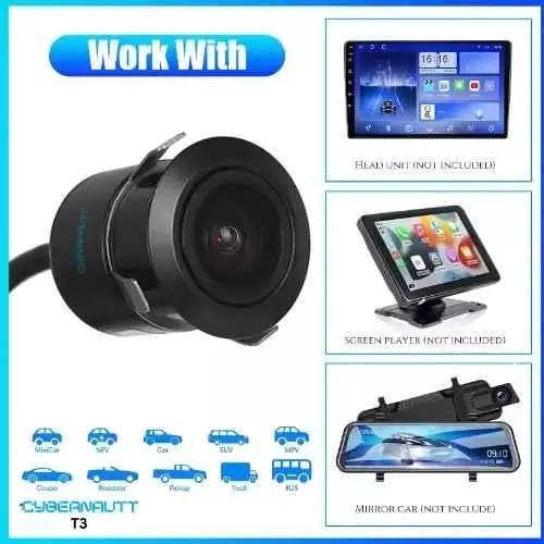Cybernautt Reverse Parking Camera with Night Vision 1080 P 64 GB Memory 170° Wide Angle 5 W, T3