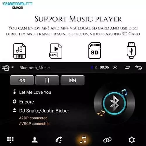 Cybernautt FHD Car Stereo 64 GB Rom 4 GB Ram Dual USB 2 K Resolution 25.6 cm (10.1 Inch), XMA20
