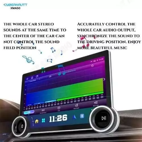 Cybernautt HD Car Stereo 64 GB Rom 4 GB Ram Dual USB 2 K Resolution 25.6 cm (10.1 Inch), XMA50-D