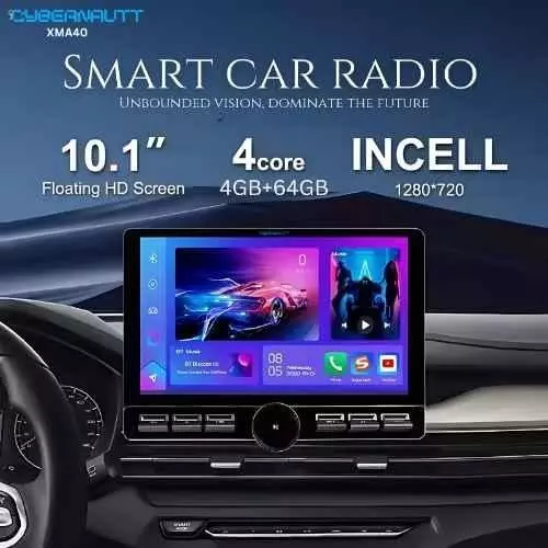 Cybernautt HD Car Stereo 64 GB Rom 4 GB Ram Dual USB 2 K Resolution 25.6 cm (10.1 Inch), XMA40