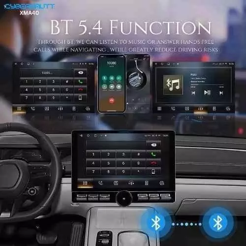 Cybernautt HD Car Stereo 64 GB Rom 4 GB Ram Dual USB 2 K Resolution 25.6 cm (10.1 Inch), XMA40
