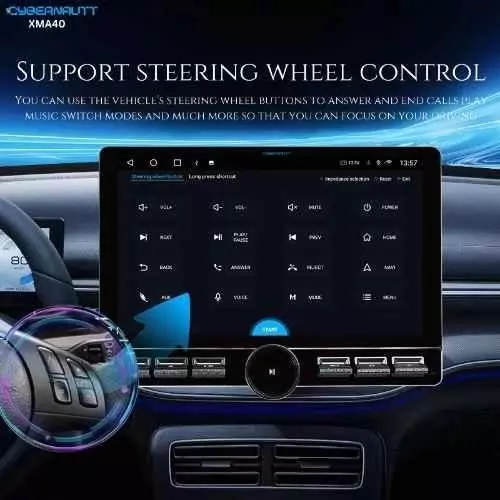 Cybernautt HD Car Stereo 64 GB Rom 4 GB Ram Dual USB 2 K Resolution 25.6 cm (10.1 Inch), XMA40