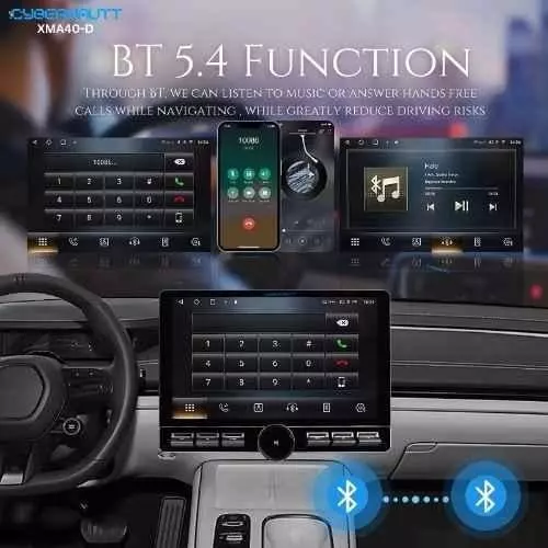 Cybernautt HD Car Stereo 64 GB Rom 4 GB Ram Dual USB 2 K Resolution 25.6 cm (10.1 Inch), XMA40-D