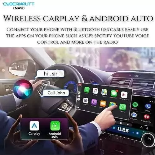 Cybernautt HD Car Stereo 64 GB Rom 4 GB Ram Dual USB 2 K Resolution 25.6 cm (10.1 Inch), XMA50