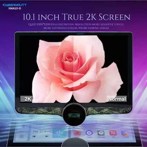 Cybernautt HD Car Stereo 64 GB Rom 4 GB Ram Dual USB 2 K Resolution 25.6 cm (10.1 Inch), XMA10-D