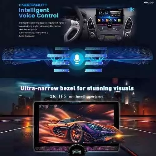Cybernautt HD Car Stereo 64 GB Rom 4 GB Ram Dual USB 2 K Resolution 25.6 cm (10.1 Inch), XMA10-D