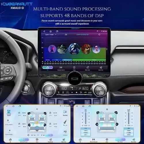 Cybernautt HD Car Stereo 64 GB Rom 4 GB Ram Dual USB 2 K Resolution 25.6 cm (10.1 Inch), XMA10-D