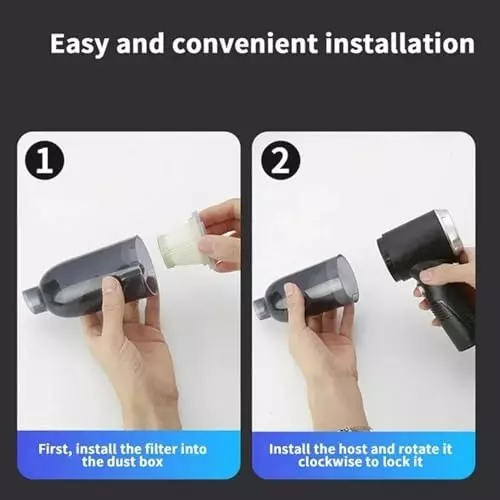 MECRAAF 3-in-1 Car Mini Vacuum Cleaner with Blower 120 W HEPA Filter Rechargeable Battery 6000 PA Suction Black, 3 IN1